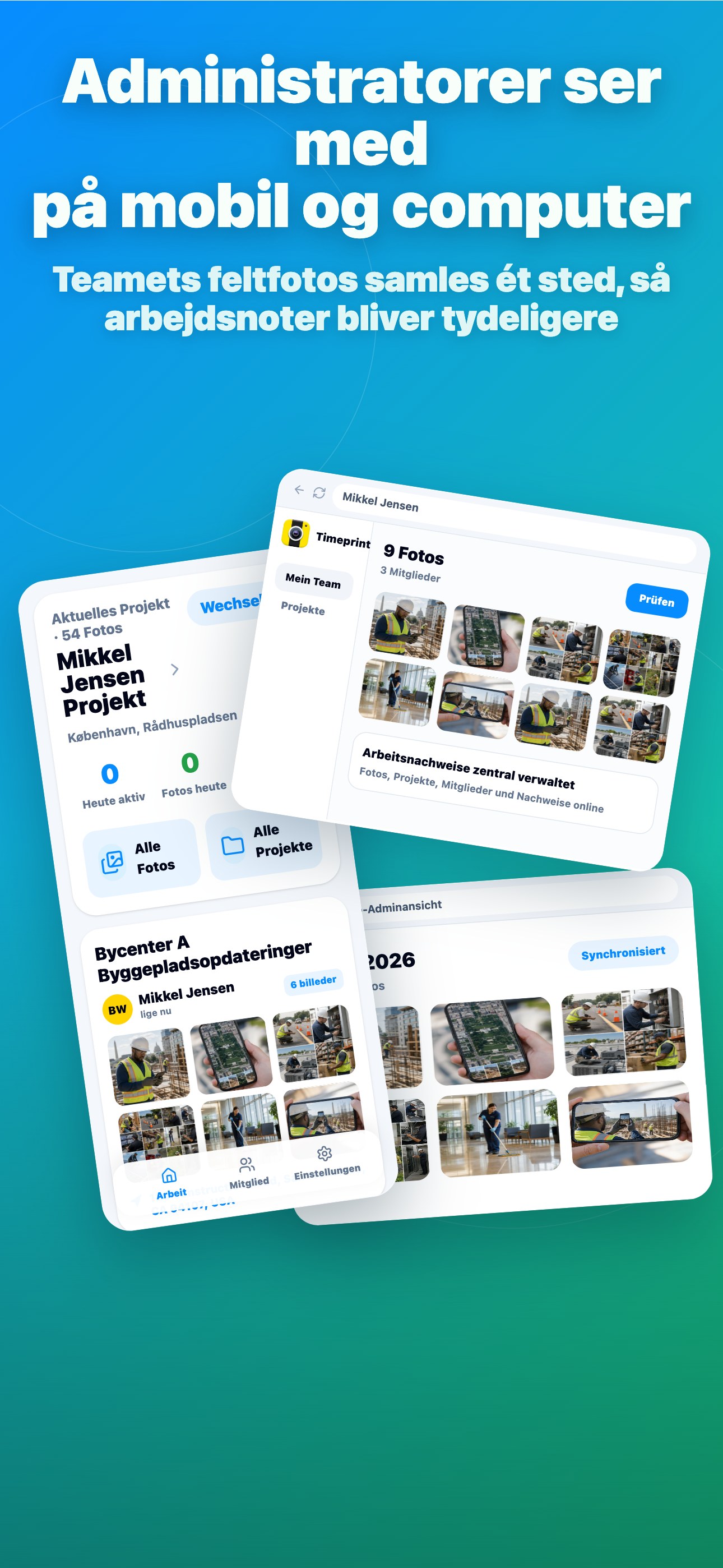 Administratorer ser med på mobil og computer