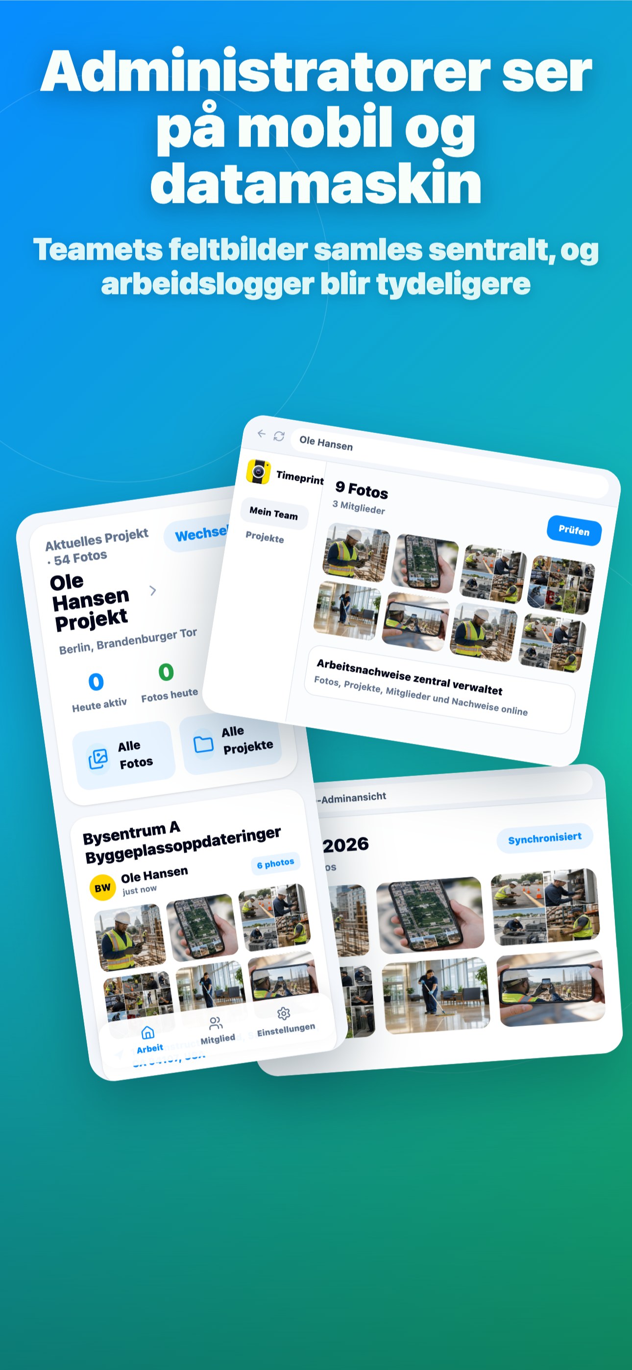 Administratorer ser på mobil og datamaskin