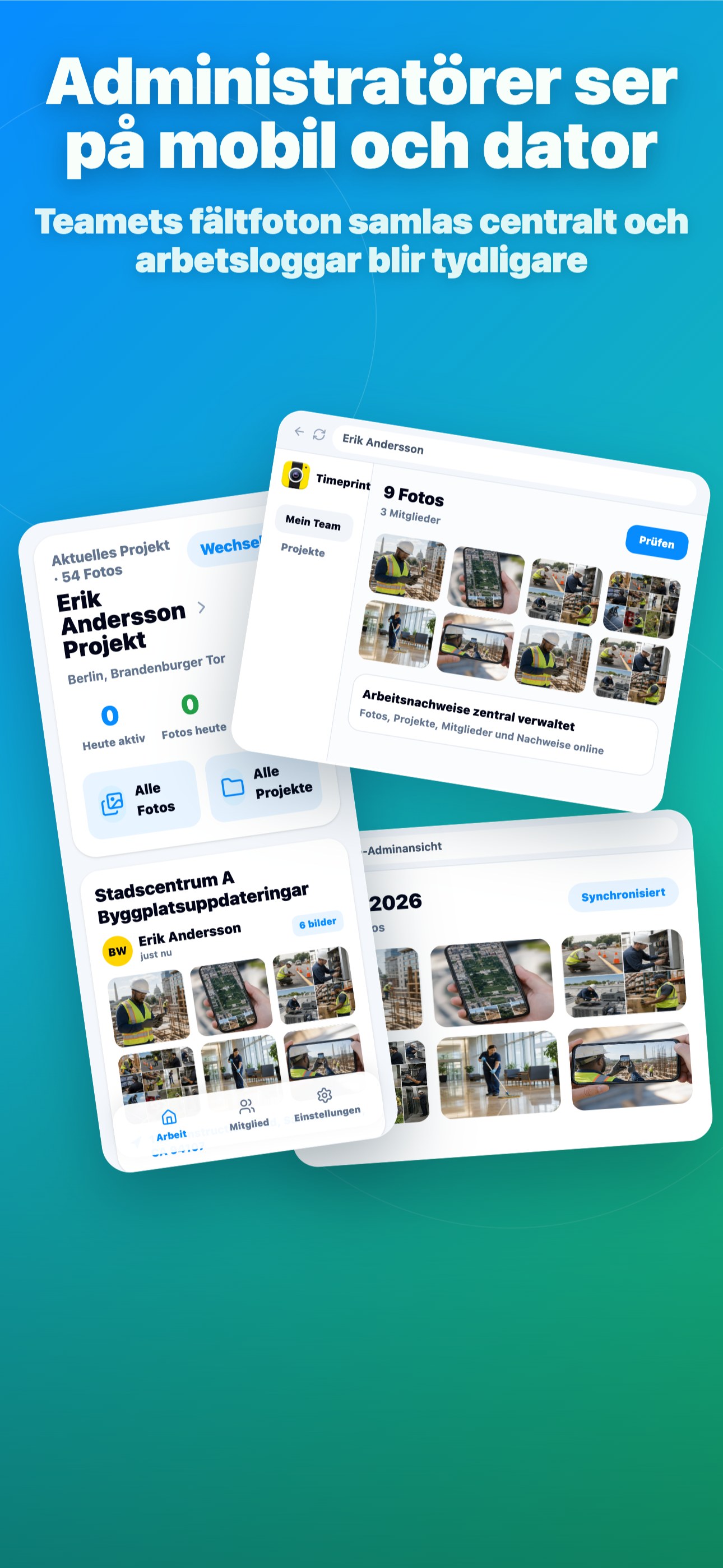Administratörer ser på mobil och dator